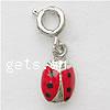 Zinc Alloy Enamel Pendants, Ladybug, plated nickel free 