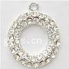 Zinc Alloy Rhinestone Pendants, Donut, plated, with rhinestone cadmium free Approx 1.5mm 