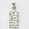 Zinc Alloy Rhinestone Pendants, Rectangle, plated, with rhinestone cadmium free 