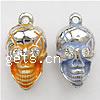 Zinc Alloy Skull Pendants, plated, enamel & with rhinestone nickel free Approx 2mm 