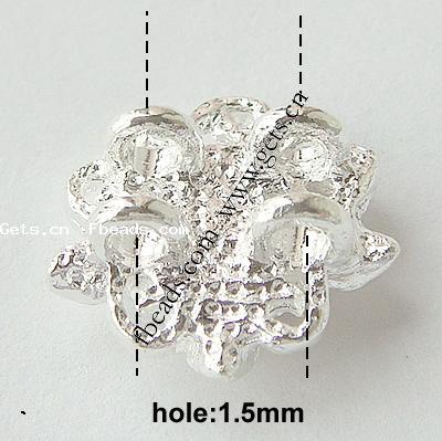 Rheinkiesel Zinklegierung Verbinder, Blume, plattiert, mit Strass, keine, 14x14x3mm, Bohrung:ca. 1.5mm, verkauft von PC