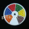 Box Glass Seed Beads, with Plastic Box, Round, mixed colors Approx 5mm 