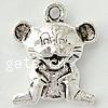 Zinklegierung Tier Anhänger, Mickey Mouse, plattiert, keine, 16.5x16x5.5mm, Bohrung:ca. 2mm, verkauft von PC