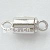 Sterling Silber Magnetverschluss, 925 Sterling Silber, Rohr, plattiert, Einzelstrang, keine, 15x5.5mm, Bohrung:ca. 2.5mm, verkauft von PC