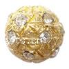 Rhinestone Zinc Alloy Beads, with Zinc Alloy, Round, plated nickel free Approx 3.5mm 