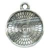 Zinc Alloy Flat Round Pendants, plated cadmium free Approx 2mm, Approx 