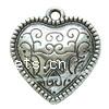 Zinc Alloy Heart Pendants, plated cadmium free Approx 1mm, Approx 