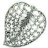 Zinc Alloy Leaf Pendants, with rhinestone cadmium free Approx 1.5mm 