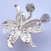 Rhinestone Zinc Alloy Connector, Flower, plated, with Mideast rhinestone 