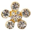 Rhinestone Zinc Alloy Connector, Flower, plated, with Mideast rhinestone 