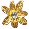 Rhinestone Zinc Alloy Connector, Flower, plated, with Mideast rhinestone Approx 1mm 