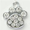 Pendentifs de sac à main en alliage zinc, alliage de zinc, avec strass Environ 2.5mm, Vendu par PC