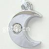 Zinc Alloy Rhinestone Pendants, Moon, with rhinestone, cadmium free Approx 2mm 