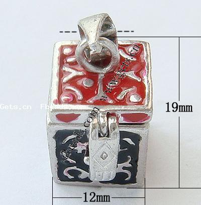 Zink Legierung Europa Gebet Kasten Anhänger, Zinklegierung, mit Emaille, plattiert, Emaille, keine, 19x12x18mm, Bohrung:ca. 4mm, verkauft von PC