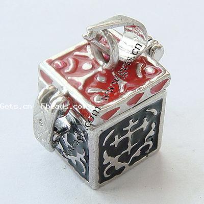 Cinc aleación Europeo oración caja colgantes, aleación de zinc, con esmalte, chapado, esmalte, más colores para la opción, 19x12x18mm, agujero:aproximado 4mm, Vendido por UD