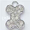 Zinc Alloy Rhinestone Pendants, Dog Bone, with rhinestone, cadmium free Approx 3mm 