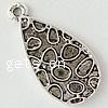 Zinc Alloy Pendant Rhinestone Setting, Teardrop, plated Approx 1mm 