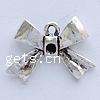 Zinc Alloy Pendant Rhinestone Setting, Bowknot, plated Approx 2mm 