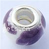 Brass Core European Porcelain Beads, porcelaine, avec laiton, rondelle, sans filetage, violet Environ 6mm Vendu par sac