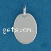 Label/tag en argent, argent sterling 925, ovale, plus de couleurs à choisir Environ 1mm, Vendu par PC