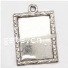 Zinc Alloy Pendant Cabochon Setting, Rectangle, plated 