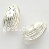 Sterling Silber Diamond-Cut Perlen, 925 Sterling Silber, oval, plattiert, keine, 5x3mm, Bohrung:ca. 1mm, verkauft von PC