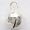 Sterling Silver Bell pendentifs, argent sterling 925, Rond, plus de couleurs à choisir, 5mm Environ 2mm, Vendu par PC