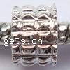 Zinc Alloy European Beads, Tube, plated, without troll Approx 4mm 