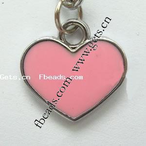 Zinc Alloy Enamel Pendants, Heart, plated, more colors for choice, 19x18x3mm, Sold By PC