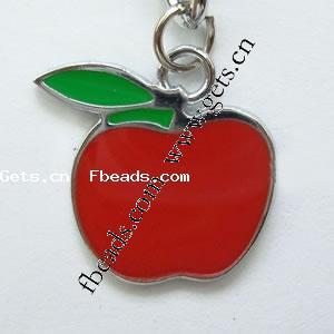 Zinc Alloy Enamel Pendants, Apple, plated, more colors for choice, 21x24x2mm, Sold By PC