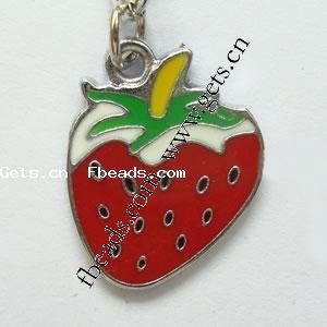 Zinc Alloy Enamel Pendants, Strawberry, plated, more colors for choice, 17x26x4mm, Sold By PC