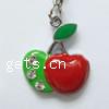 Zinc Alloy Enamel Pendants, Apple, plated, with rhinestone 