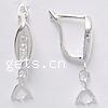 Sterling Silver Hoop Earring Component, 925 Sterling Silver, Donut, plated, with cubic zirconia 