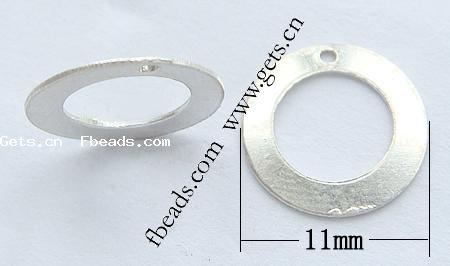 Sterling Silber Tag, 925 Sterling Silber, Kreisring, plattiert, keine, 11x11x0.5mm, Bohrung:ca. 1mm, verkauft von PC