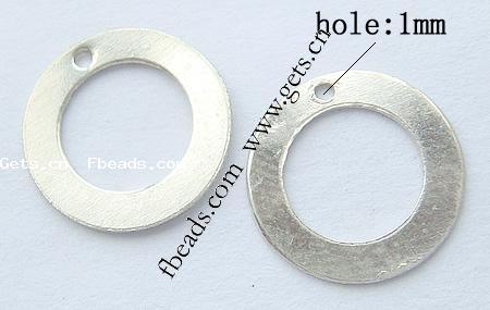 Sterling Silber Tag, 925 Sterling Silber, Kreisring, plattiert, keine, 11x11x0.5mm, Bohrung:ca. 1mm, verkauft von PC