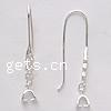 Sterling Silver Hook Earwire, 925 Sterling Silver, plated, with cubic zirconia 