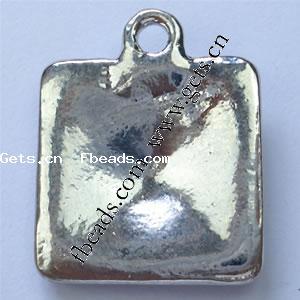 Colgantes de esmalte de la aleación del cinc, aleación de zinc, Cuadrado, chapado, con diamantes de imitación, más colores para la opción, 20x16x3mm, agujero:aproximado 1mm, Vendido por UD