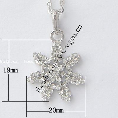 Zinc Alloy Christmas Pendants, Snowflake, plated, with rhinestone, more colors for choice, 19x20x4mm, Sold By PC