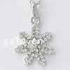 Zinc Alloy Christmas Pendants, Snowflake, plated, with rhinestone 