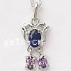 Cubic Zirconia (CZ) Zinc Alloy Pendants, cadmium free 