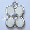 Zinc Alloy Enamel Pendants, Flower, plated, with rhinestone Approx 1mm 