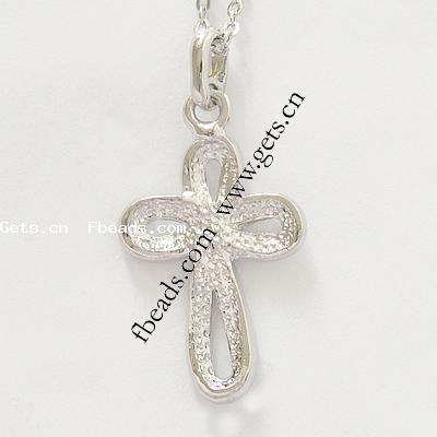 Zinc Alloy Cross Pendants, plated, with rhinestone, more colors for choice, 27x19x3mm, Sold By PC