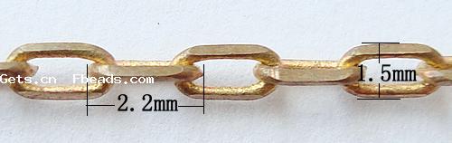 Chaine ovale en laiton, Placage, chaîne ovale, plus de couleurs à choisir, sans cadmium, 2.2x1.5x0.5mm, 100m/brin, Vendu par brin