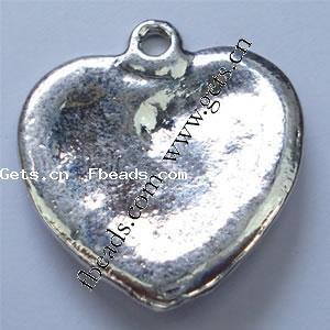 Zinc Alloy Enamel Pendants, Heart, plated, with rhinestone, more colors for choice, 24x22x3mm, Hole:Approx 1mm, Sold By PC