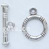 Zinc Alloy Toggle Clasp, Round, textured & single-strand nickel, lead & cadmium free Approx 2mm 