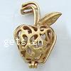 Brass Fruit Pendants, Heart, plated, hollow Approx 4mm 