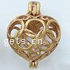 Hollow Brass Pendants, Heart, plated Approx 3mm 