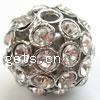 Boule strass Spacer, avec alliage de zinc, Rond, Placage, plus de couleurs à choisir, 27mm Environ 4mm, Vendu par PC