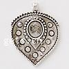 Zinc Alloy Heart Pendants, plated nickel, lead & cadmium free Approx 2.5mm 