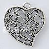 Zinc Alloy Heart Pendants, plated Approx 2mm 